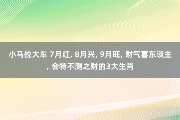 小马拉大车 7月红， 8月兴， 9月旺， 财气喜东谈主， 会特不测之财的3大生肖