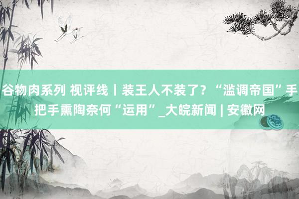 谷物肉系列 视评线丨装王人不装了？“滥调帝国”手把手熏陶奈何“运用”_大皖新闻 | 安徽网