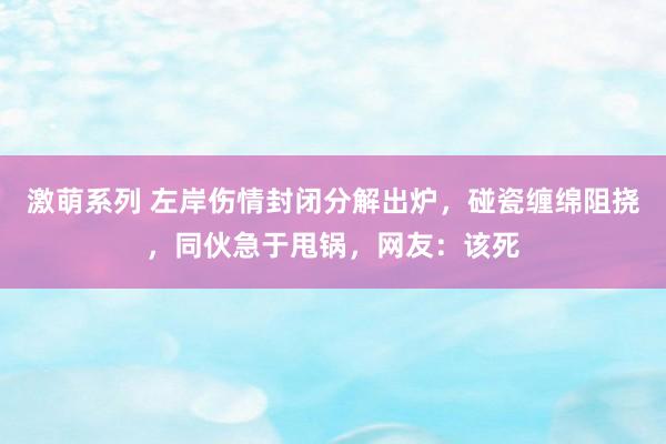 激萌系列 左岸伤情封闭分解出炉，碰瓷缠绵阻挠，同伙急于甩锅，网友：该死