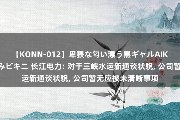 【KONN-012】卑猥な匂い漂う黒ギャルAIKAの中出しグイ込みビキニ 长江电力: 对于三峡水运新通谈状貌， 公司暂无应披未清晰事项