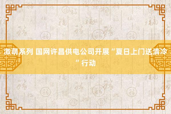 激萌系列 国网许昌供电公司开展“夏日上门送清冷”行动