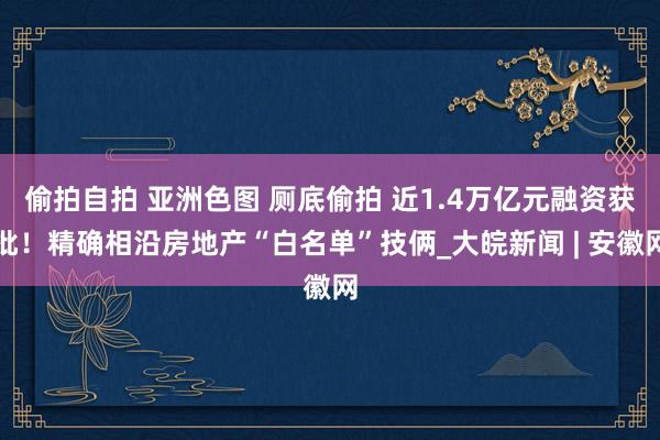 偷拍自拍 亚洲色图 厕底偷拍 近1.4万亿元融资获批！精确相沿房地产“白名单”技俩_大皖新闻 | 安徽网