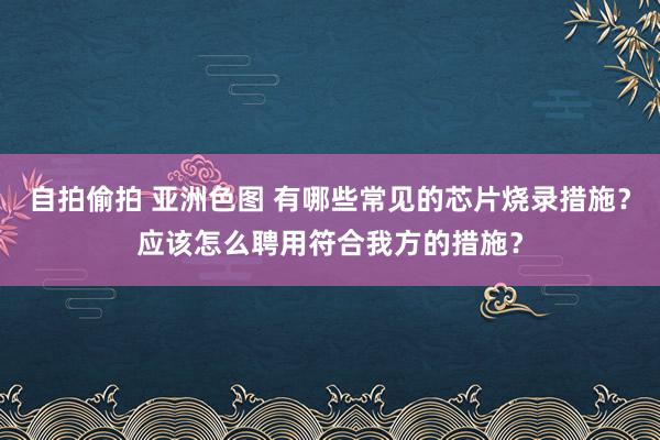 自拍偷拍 亚洲色图 有哪些常见的芯片烧录措施？应该怎么聘用符合我方的措施？