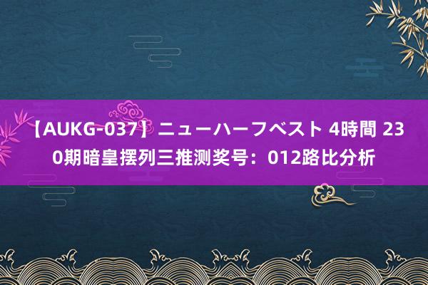 【AUKG-037】ニューハーフベスト 4時間 230期暗皇摆列三推测奖号：012路比分析