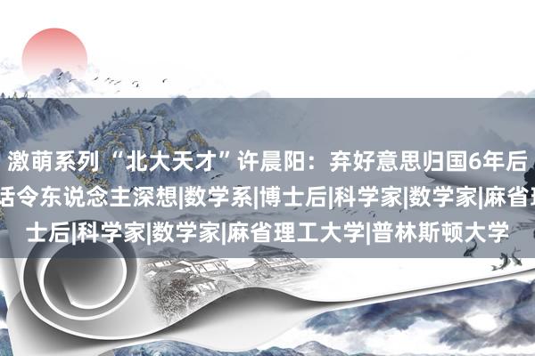 激萌系列 “北大天才”许晨阳：弃好意思归国6年后再次返好意思，留3句话令东说念主深想|数学系|博士后|科学家|数学家|麻省理工大学|普林斯顿大学