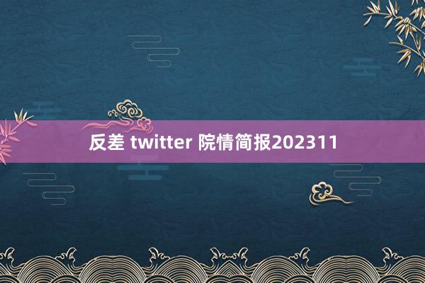 反差 twitter 院情简报202311