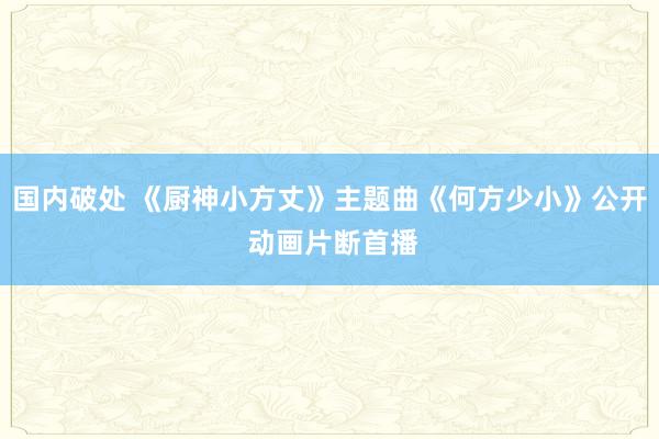 国内破处 《厨神小方丈》主题曲《何方少小》公开 动画片断首播