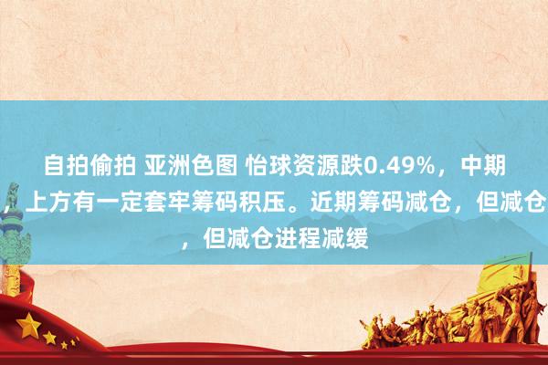 自拍偷拍 亚洲色图 怡球资源跌0.49%，中期趋势方面，上方有一定套牢筹码积压。近期筹码减仓，但减仓进程减缓